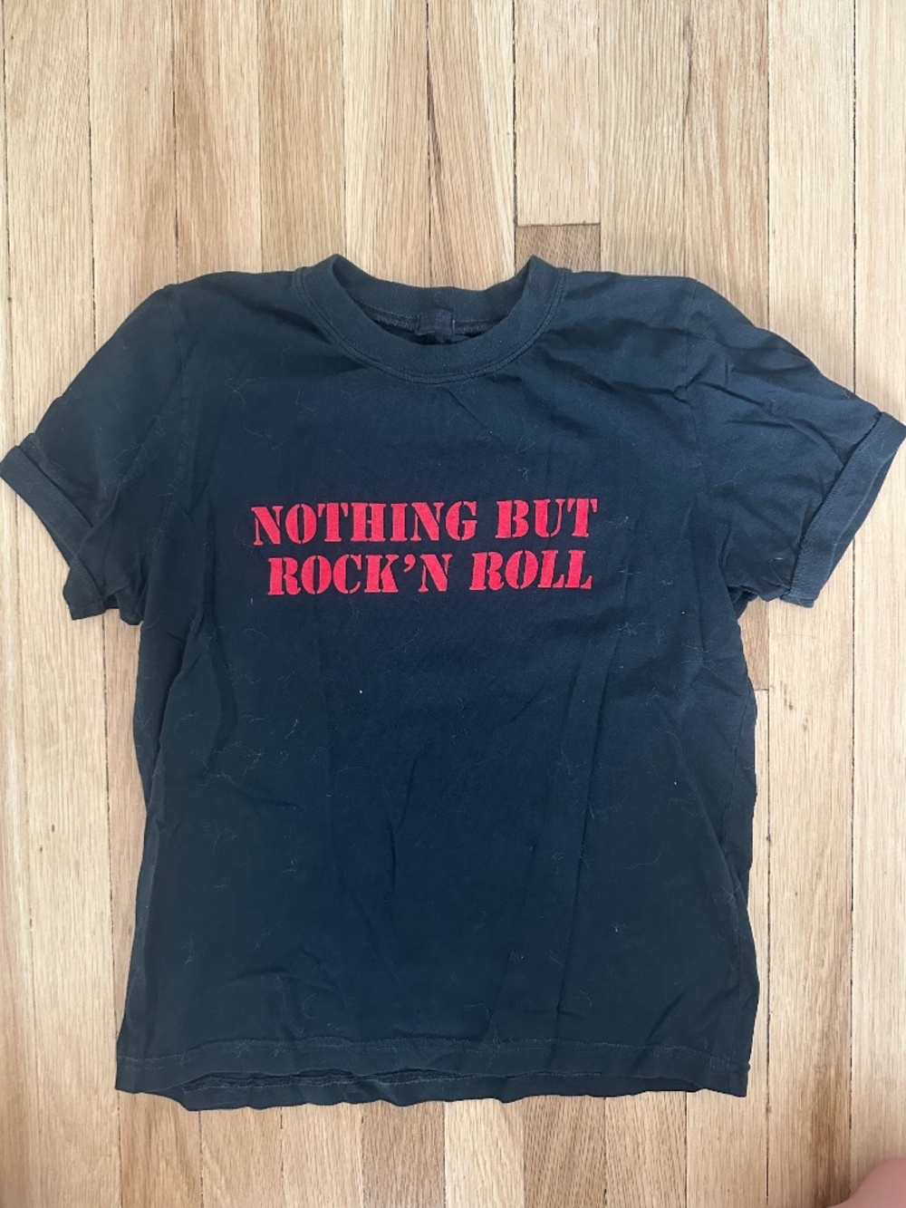 Brandy Melville nothing but rock n roll black graphic tee